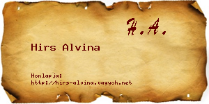 Hirs Alvina névjegykártya